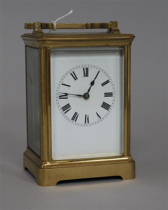 A brass carriage clock